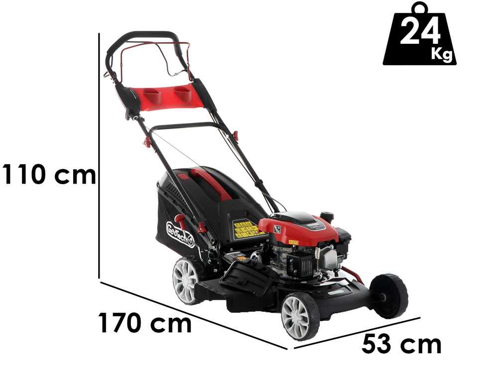 GeoTech S46-150 BMSG – Cortacésped de gasolina de tracción – 4 en 1 – Corte 46 cm - Imagen 2