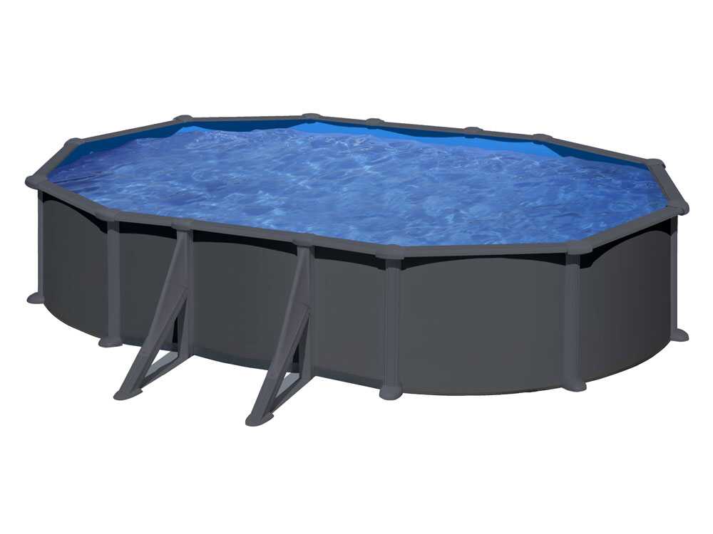 Gre Antracita Ovalada 610x375x132cm – Piscina elevada de acero - Imagen 5