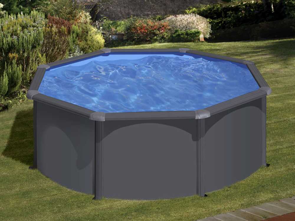 Gre Anthracite redonda Ø300 x 120 cm – Piscina elevada de acero - Imagen 2