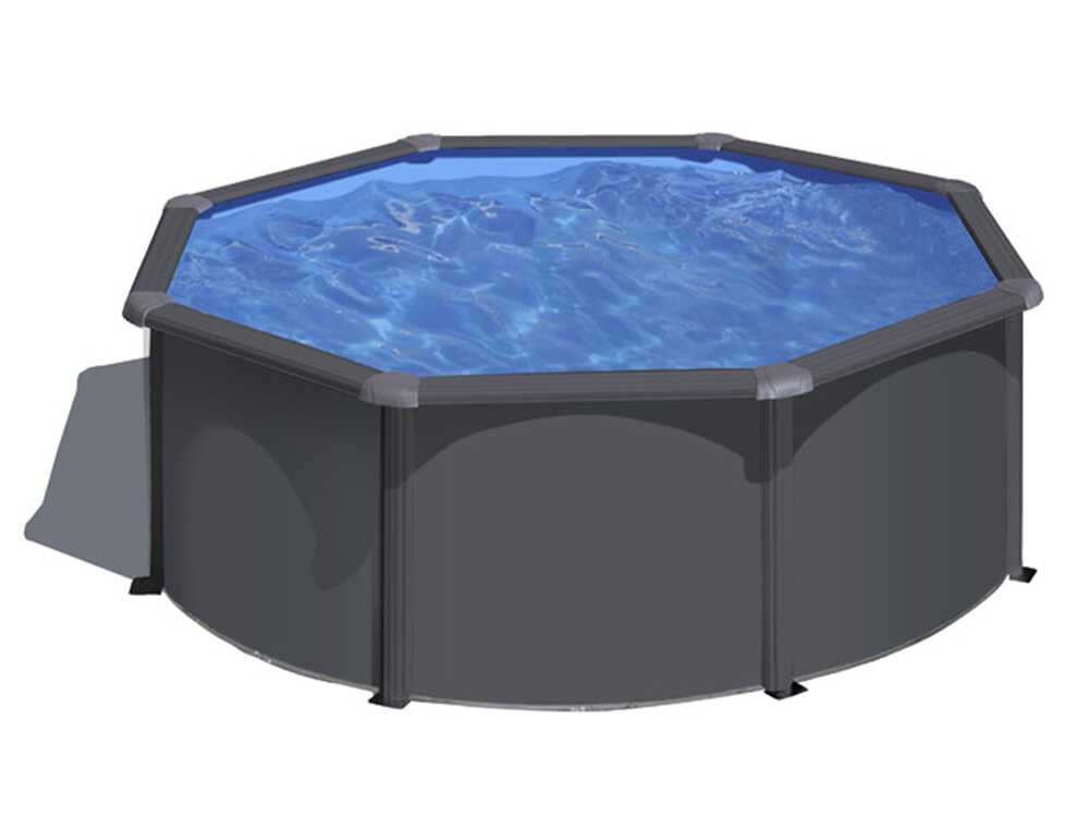Gre Anthracite redonda Ø300 x 120 cm – Piscina elevada de acero - Imagen 4