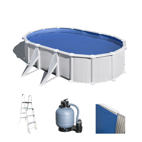 Gre Atlantis ovalada 610 x 375 x 132 cm – Piscina elevada de acero