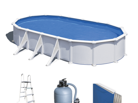 Gre Atlantis ovalada 730 x 375 x 132 cm – Piscina elevada de acero