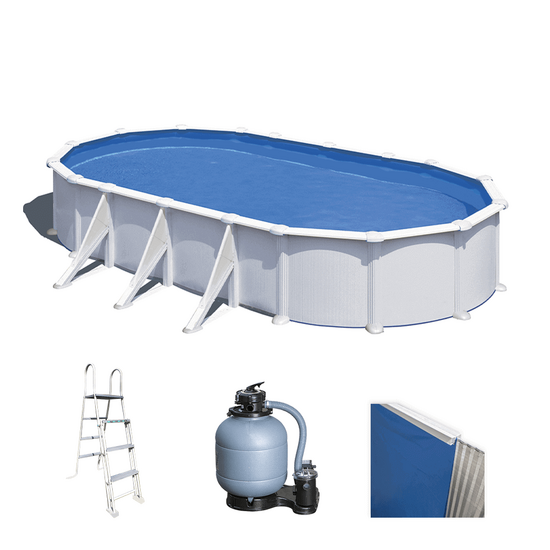 Gre Atlantis ovalada 730 x 375 x 132 cm – Piscina elevada de acero