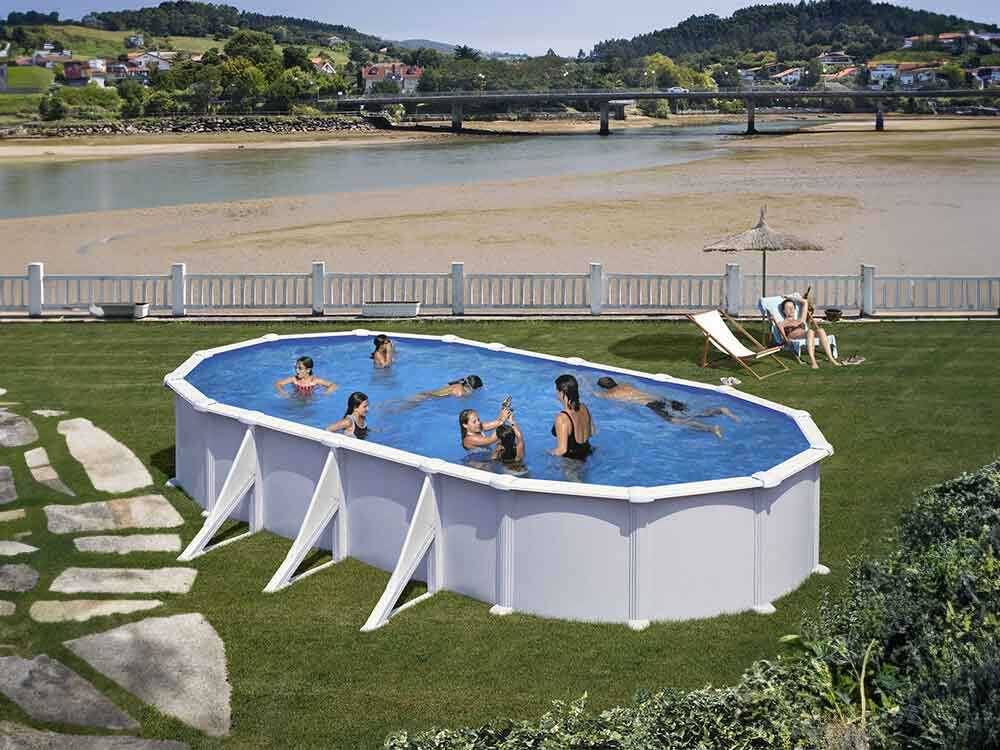 Gre Atlantis ovalada 730 x 375 x 132 cm – Piscina elevada de acero - Imagen 4