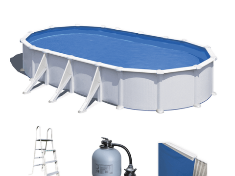 Gre Atlantis ovalada 800x470x132cm – Piscina elevada de acero