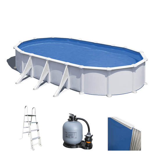 Gre Atlantis ovalada 800x470x132cm – Piscina elevada de acero