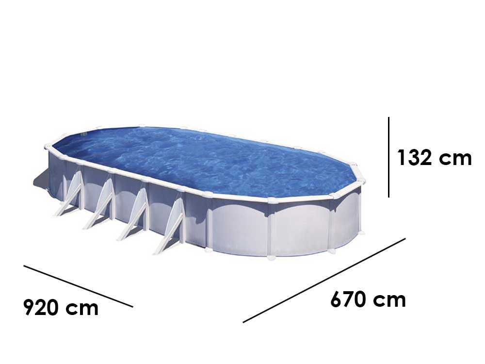Gre Atlantis Ovale 915 x 470 x 132 cm – Piscina elevada de acero - Imagen 2