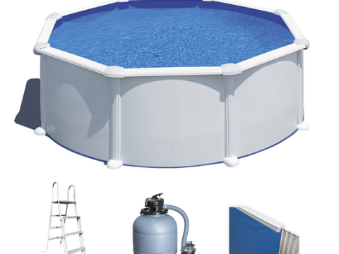 Gre Atlantis redonda Ø350 x 132 cm – Piscina elevada de acero