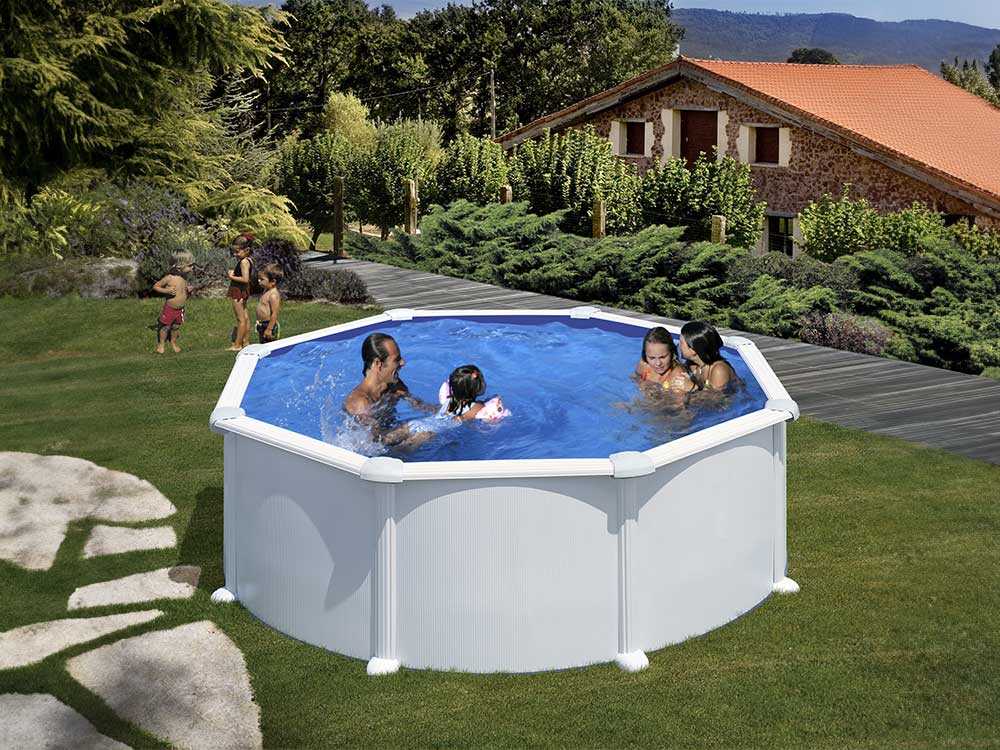 Gre Atlantis redonda Ø350 x 132 cm – Piscina elevada de acero - Imagen 4