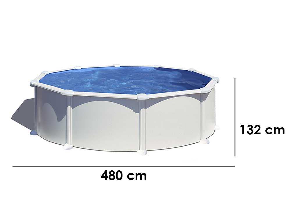 Gre Atlantis redonda Ø460 x 132cm – Piscina elevada de acero - Imagen 2