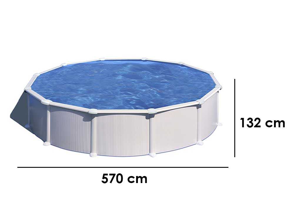 Gre Atlantis redonda Ø550 x 132 cm – Piscina elevada de acero - Imagen 2