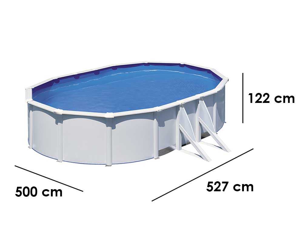 Gre Fidji ovalada 500x300x120cm – Piscina elevada de acero - Imagen 2