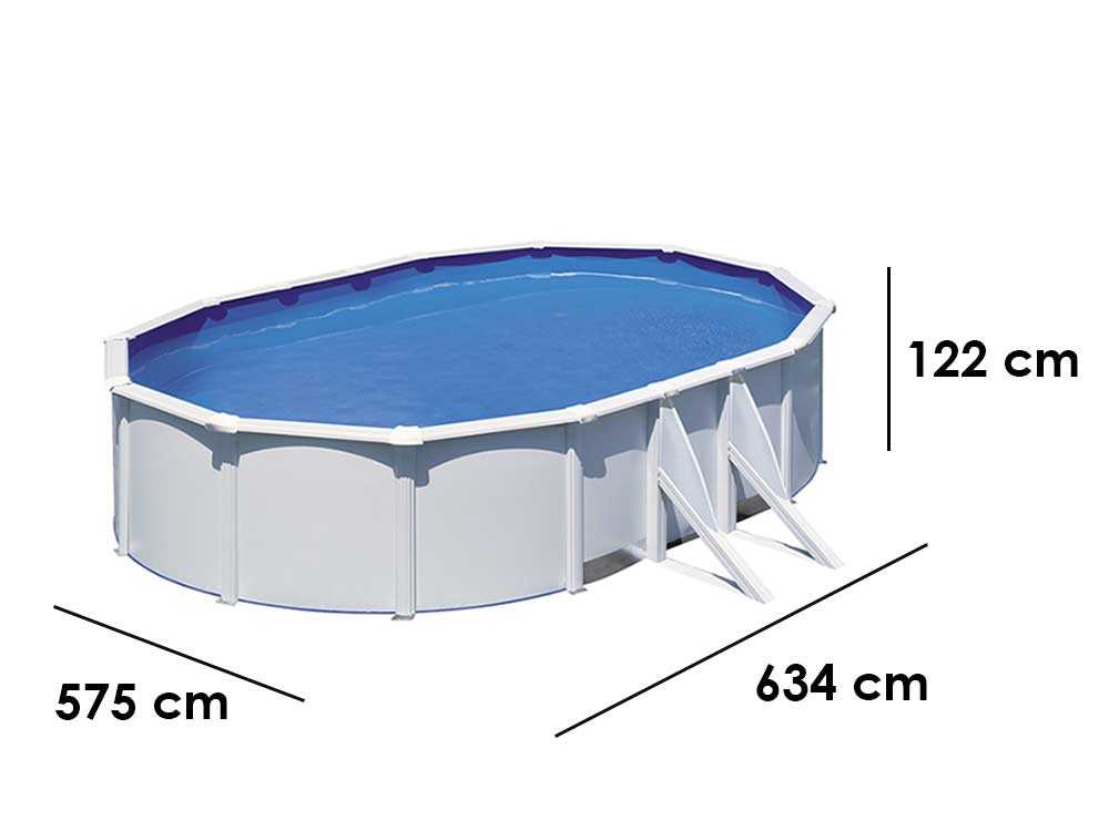 Gre Fidji Ovalada 610x375x120cm – Piscina elevada de acero - Imagen 2