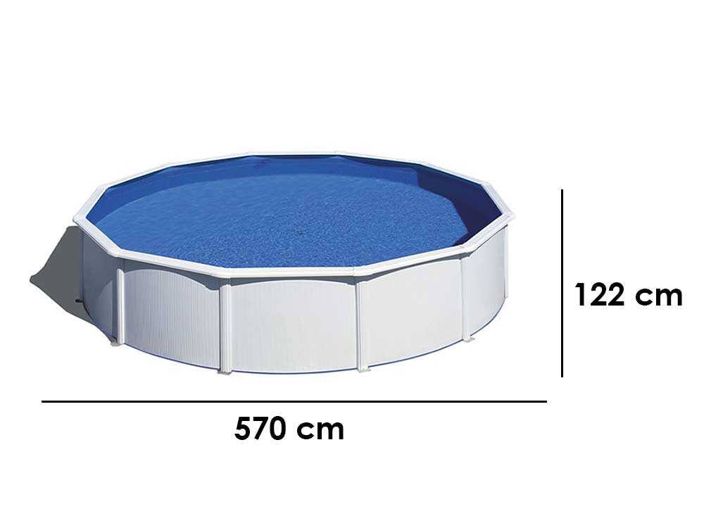 Gre Fidji redonda Ø550 x 120 cm – Piscina elevada de acero - Imagen 2
