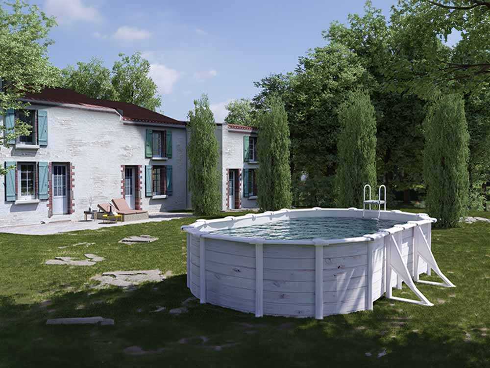 Gre Finlandia ovalada 610x375x120cm – Piscina elevada de acero - Imagen 4