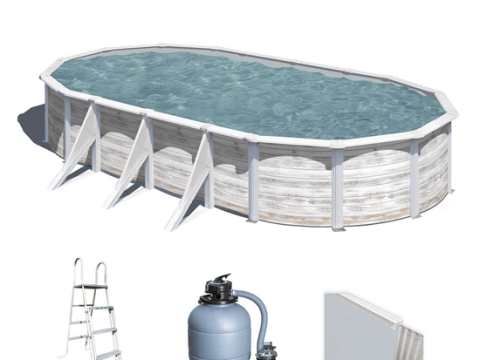 Gre Finlandia ovalada 730x375x120cm – Piscina elevada de acero