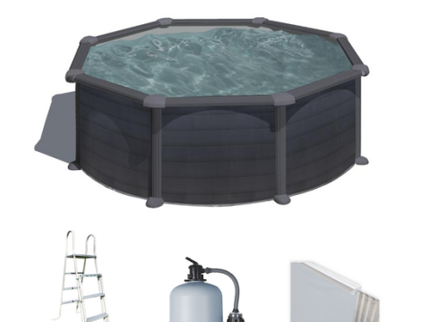 Gre Granada redonda Ø350 x 132 cm – Piscina elevada de acero