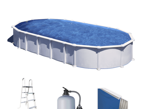 Gre Haiti ovalada 1000 x 550 x 132 cm – Piscina elevada – Travesaños enterrados