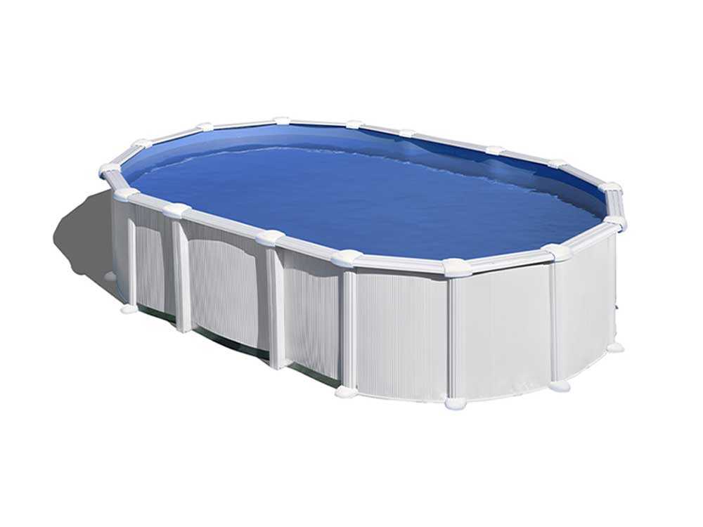 Gre Haiti ovalada 610 x 375 x 132 cm – Piscina elevada de acero – Travesaños enterrados - Imagen 3