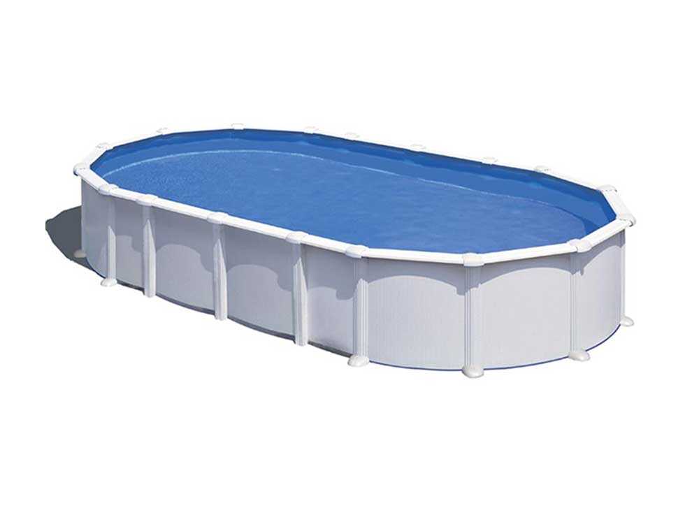 Gre Haiti ovalada 730 x 375 x 132 cm – Piscina elevada de acero – Travesaños enterrados - Imagen 3