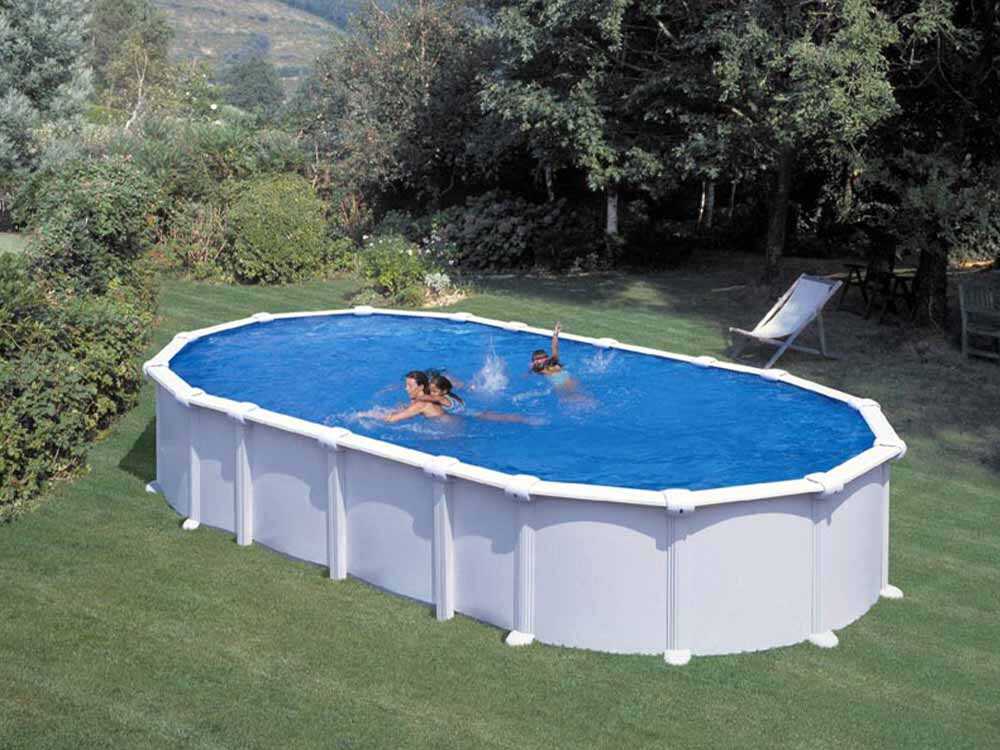 Gre Haiti ovalada 730 x 375 x 132 cm – Piscina elevada de acero – Travesaños enterrados - Imagen 4