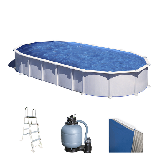 Gre Haiti ovalada 915x470x132cm – Piscina elevada – Travesaños enterrados
