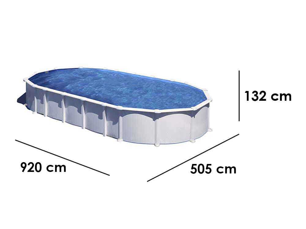 Gre Haiti ovalada 915x470x132cm – Piscina elevada – Travesaños enterrados - Imagen 2