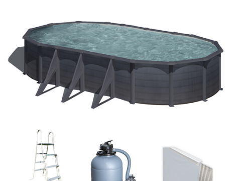 Gre Kea ovalada 730x375x120cm – Piscina elevada de acero
