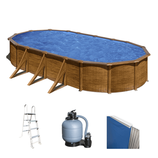 Gre Pacific ovalada 730x375x120cm – Piscina elevada de acero