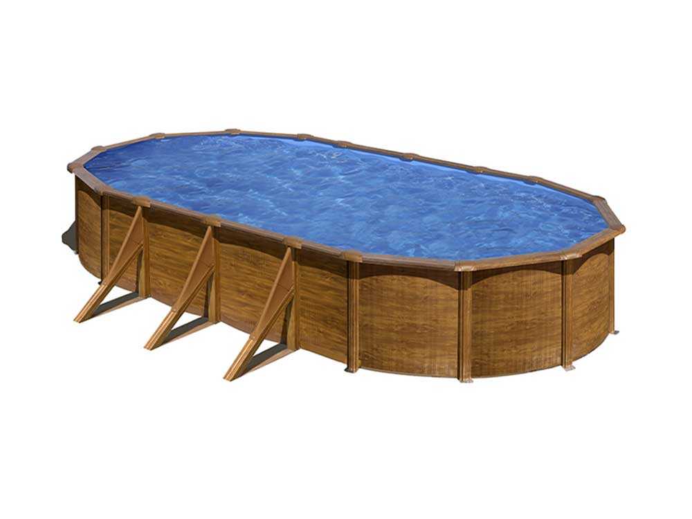 Gre Pacific ovalada 730x375x120cm – Piscina elevada de acero - Imagen 3