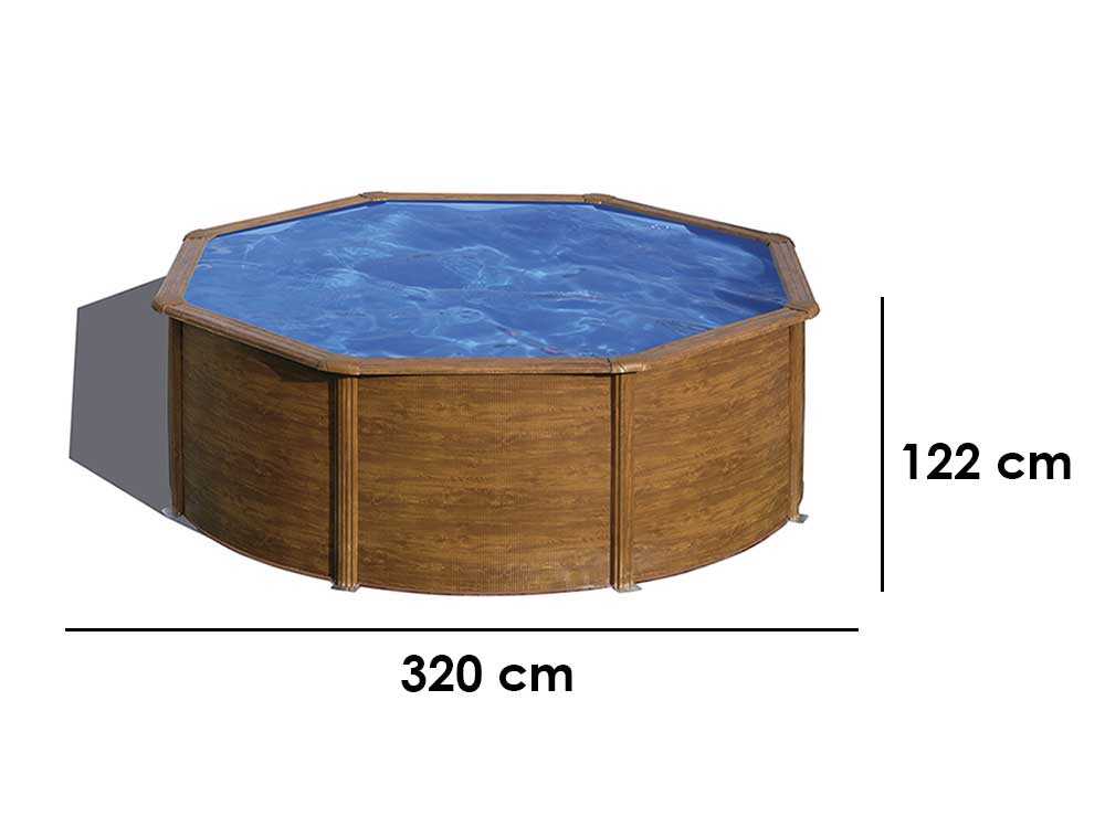 Gre Pacific redonda Ø300 x 120 cm – Piscina elevada de acero - Imagen 2