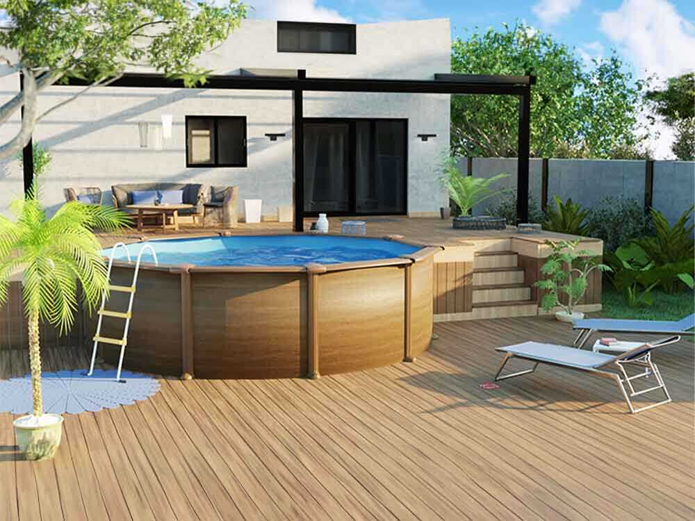 Gre Pacific redonda Ø460 x 120 cm – Piscina elevada de acero - Imagen 5