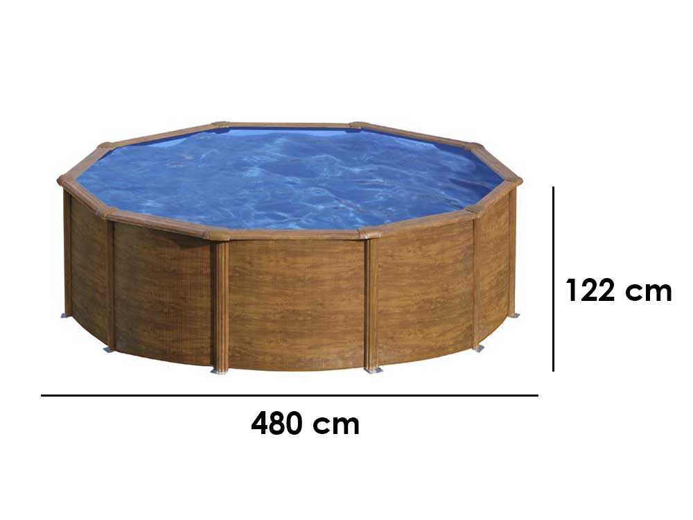 Gre Pacific redonda Ø460 x 120 cm – Piscina elevada de acero - Imagen 2