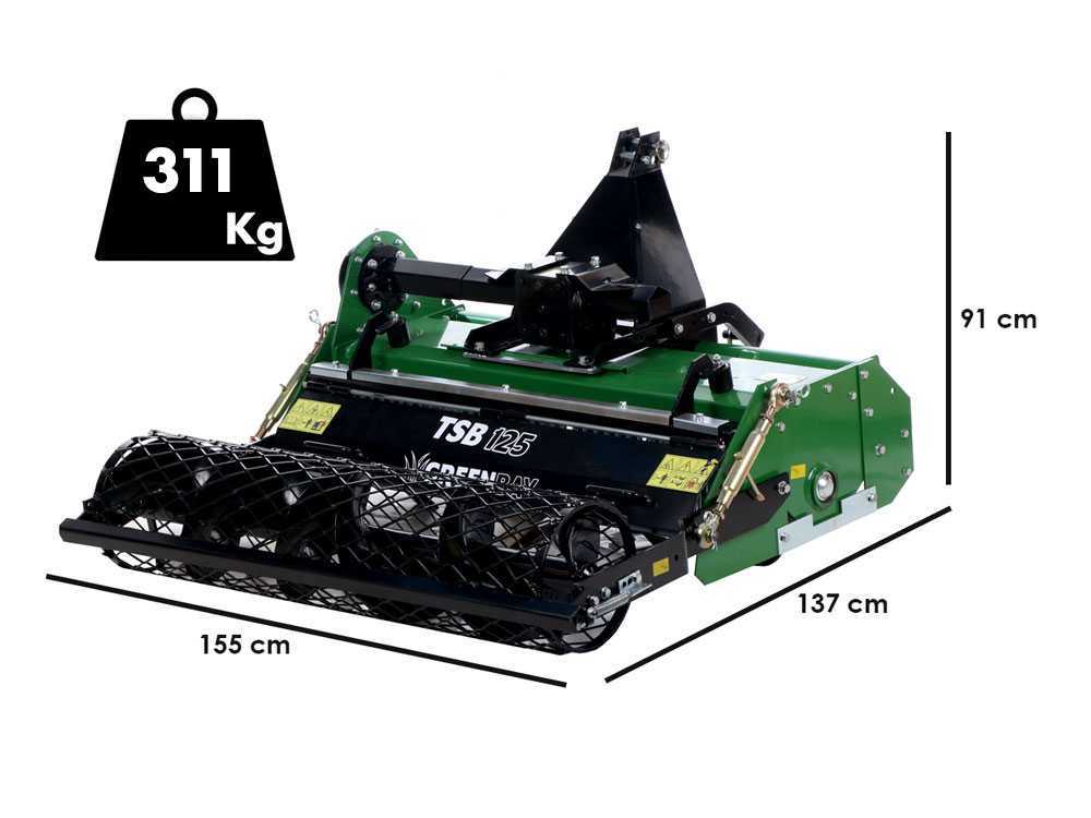 GreenBay – Enterradora de piedras para tractor TSB 125 - Imagen 2