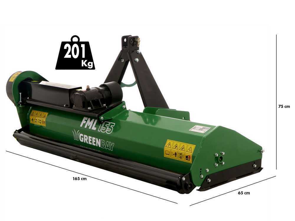Greenbay FML 155 – Trituradora agrícola para tractor – Serie ligera - Imagen 2