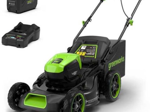 Greenworks GD48LM46SPIIK4 – Cortacésped autopropulsado a batería – 48V/4Ah – Corte 46 cm