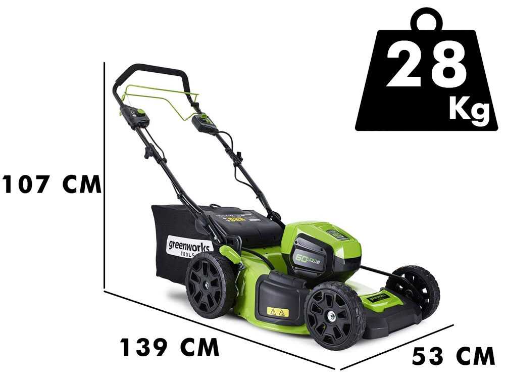 Greenworks GD60LM46SP – Cortacésped autopropulsado a batería – BATERÍA Y CARGADOR NO INCLUIDOS - Imagen 3