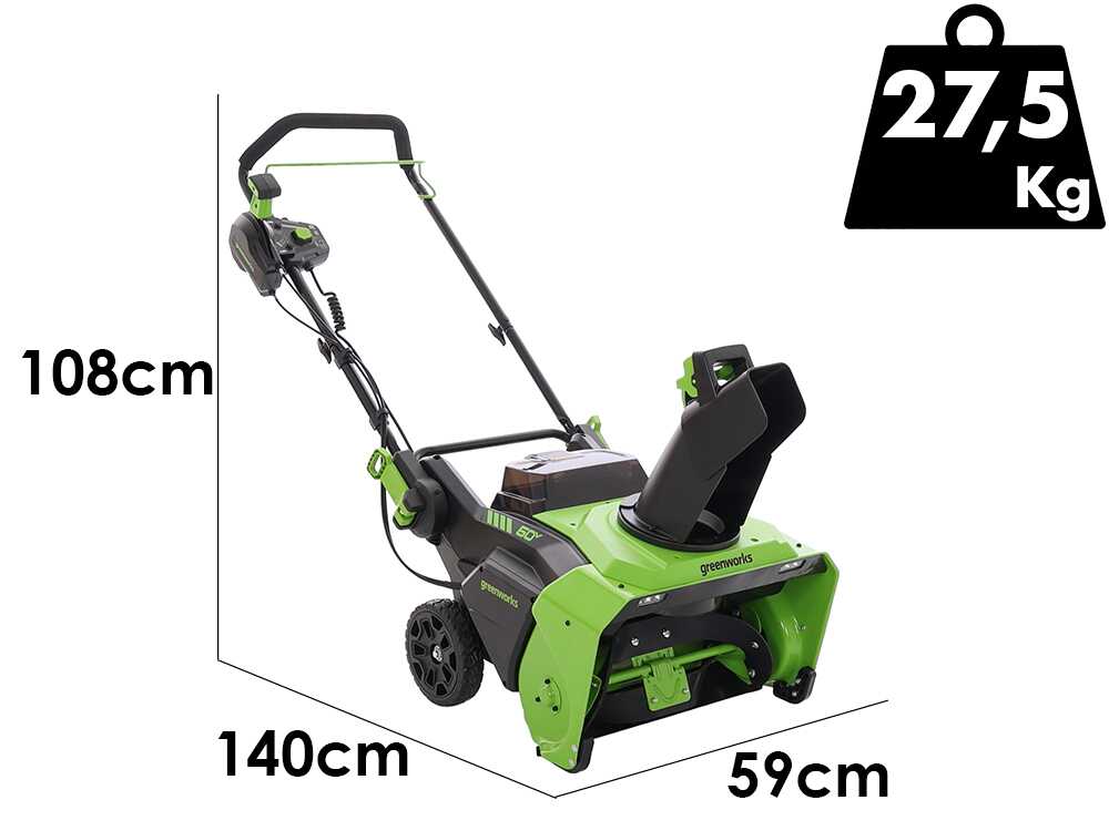 Greenworks GD60ST – Quitanieves a batería – 60V 4Ah - Imagen 2