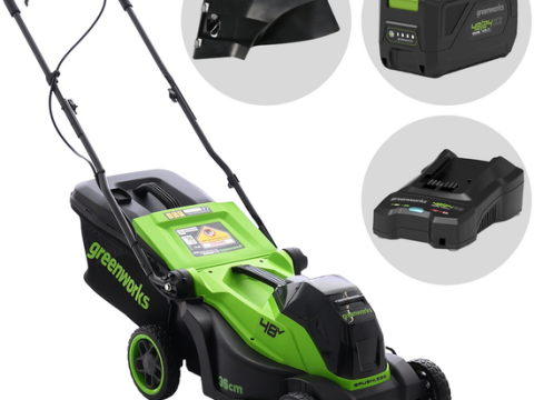 Greenworks LM360D – Cortacésped a batería – 48 V/4 Ah – Anchura de corte 36 cm