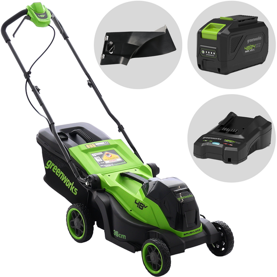 Greenworks LM360D – Cortacésped a batería – 48 V/4 Ah – Anchura de corte 36 cm