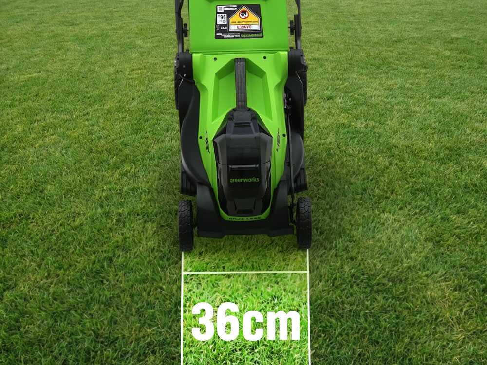 Greenworks LM360D – Cortacésped a batería – 48 V/4 Ah – Anchura de corte 36 cm - Imagen 3