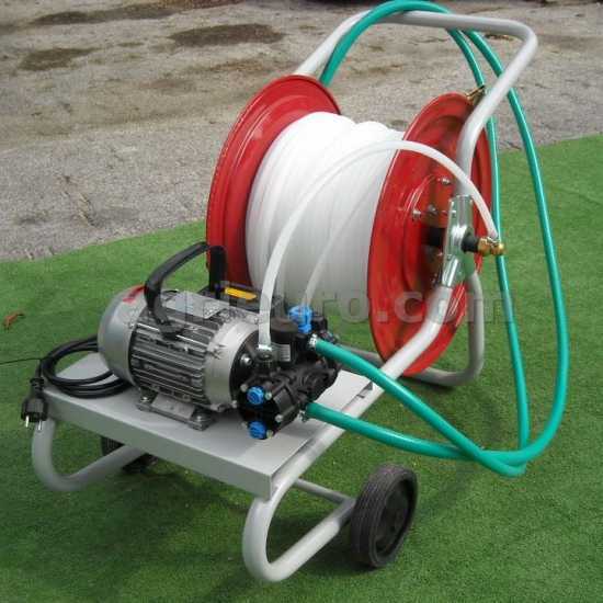 Grupo motobomba de pulverización eléctrico Comet MC 18 con motor monofásico y carro