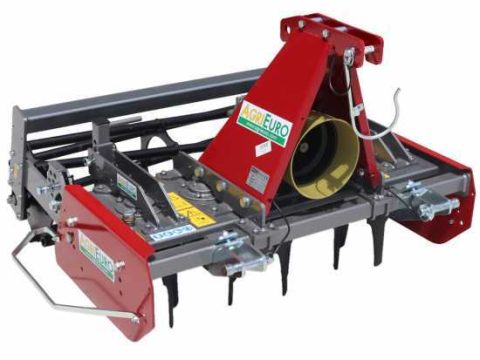 Grada rotativa ligera RF110 – anchura de trabajo 110 cm – 10 cuchillas serie ligera – Rodillo de jaula