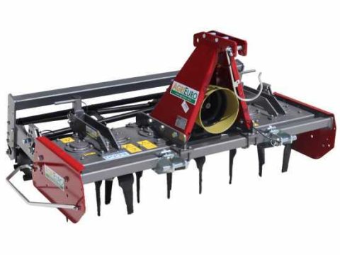 Grada rotativa ligera RF150 – anchura de trabajo 150 cm -14 cuchillas serie ligera – Rodillo de jaula