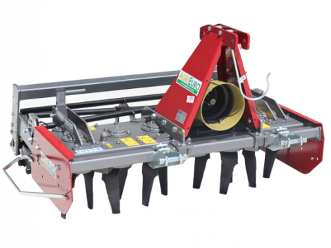Grada rotativa RF130 – anchura de trabajo 130 cm -12 cuchillas Serie ligera – Rodillo de jaula