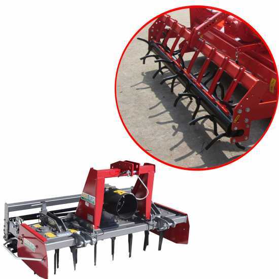 Grada rotativa RH150 – anchura de trabajo 150 cm – 14 cuchillas Serie media – Rodillo de púas