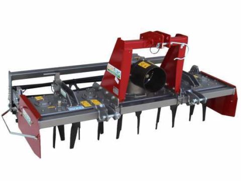 Grada rotativa RH190 – anchura de trabajo 190 cm – 18 cuchillas serie media – Rodillo de jaula