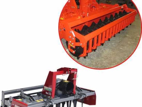 Grada rotativa RM200 – anchura de trabajo 200 cm -18 cuchillas Serie pesada -Rodillo PACKER