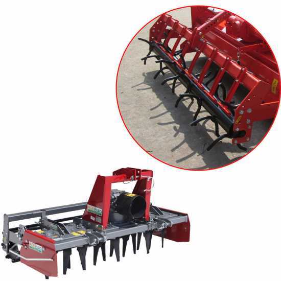 Grada rotativa RM225 – anchura de trabajo 225 cm – 20 cuchillas Serie pesada – Rodillo de púas