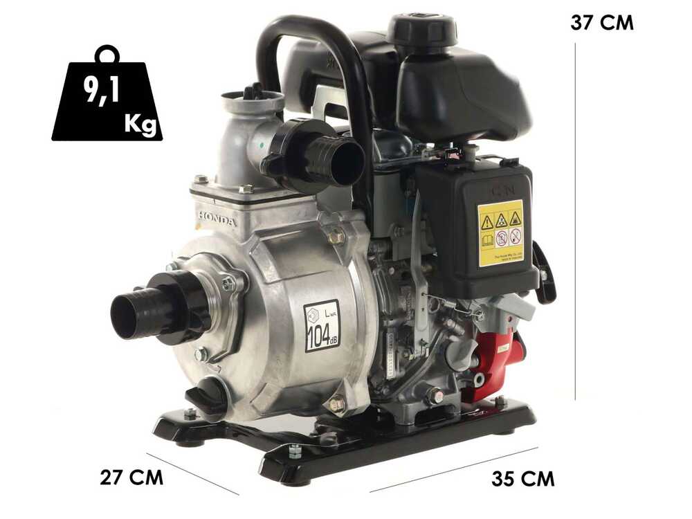 Honda WX15T – Motobomba de gasolina autocebante – Racores 40 mm - Imagen 2